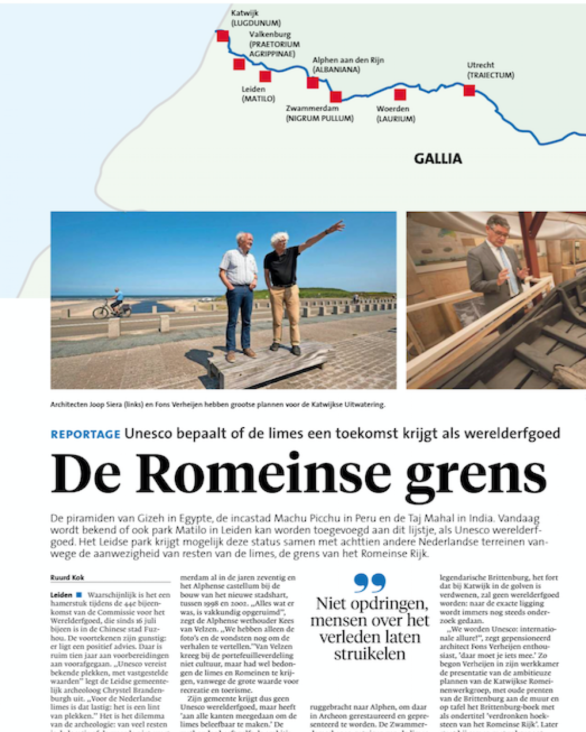 Grootse plannen voor de visualisatie van de Romeinse Limes (Unesco Werelderfgoed) in Katwijk