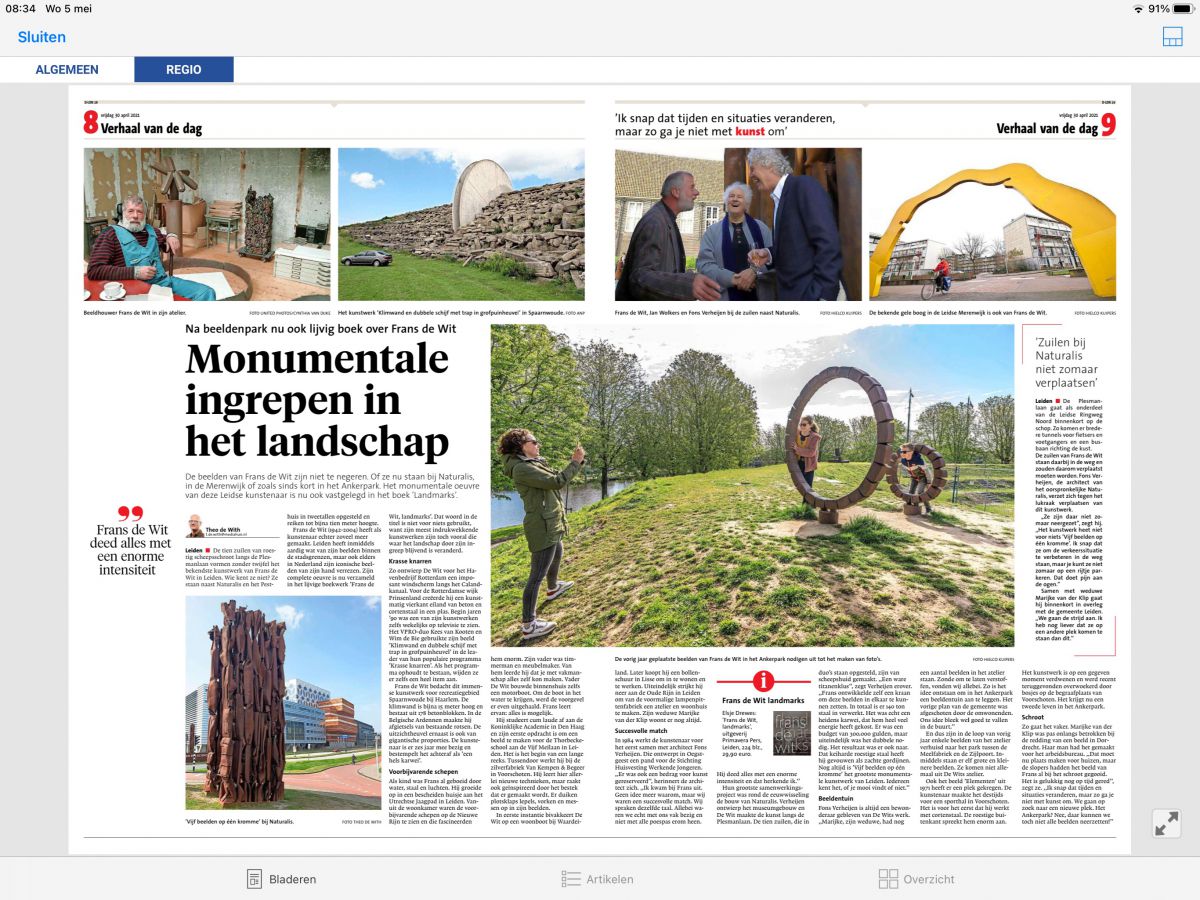Prachtig boek over de Leidse beeldhouder Frans de Wit gepubliceerd