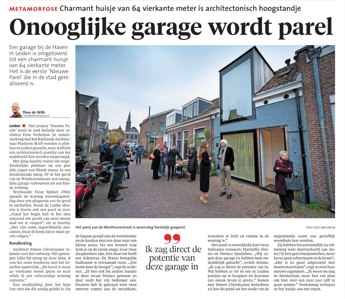 Eerste Leidse parel is gerealiseerd!