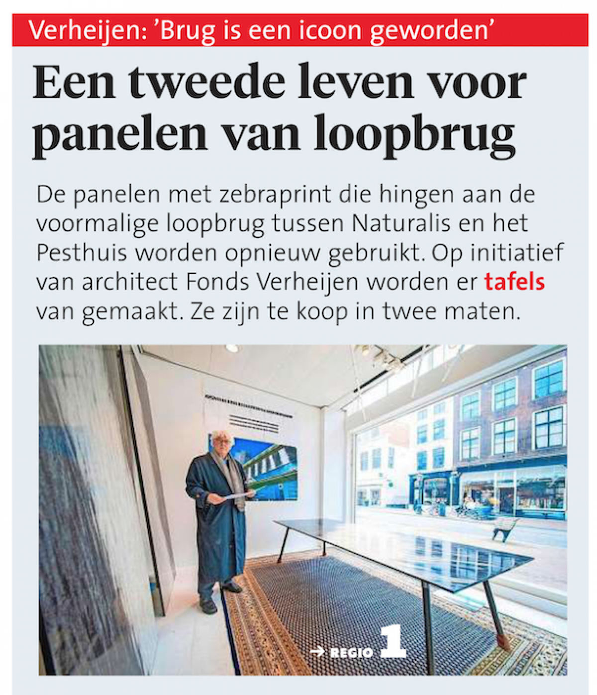 Tweede leven voor de zebrapanelen van de loopbrug van Naturalis