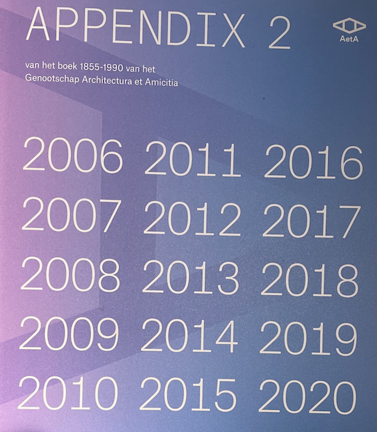 Het genootschap Architectura et Amicitia heeft haar tweede appendix ( 2006-2020) over de geschiedenis van het genootschap gepubliceerd